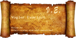 Vogler Evariszt névjegykártya